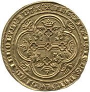 1 Double-florin - Edward III 3rd coinage; 1st period, United Kingdom, 1344 reverse image