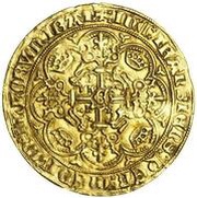 1 Noble - Edward III 3rd coinage; 3rd period, United Kingdom, 1346-1351 reverse image