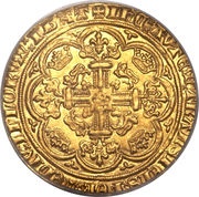 1 Noble - Edward III Treaty period; London mint, United Kingdom, 1361-1369 reverse image