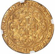 1 Noble - Edward III Treaty period; London mint, United Kingdom, 1361-1369 reverse image