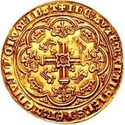 1 Noble - Edward III Treaty period; Calais mint, United Kingdom, 1361-1369 reverse image