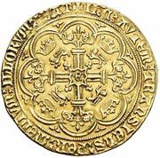 1 Noble - Edward III Post-Treaty period; London mint, United Kingdom, 1369-1377 reverse image