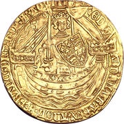 1 Noble - Edward III Post-Treaty period; Calais mint obverse image