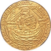 1 Noble - Edward III Post-Treaty period; Calais mint obverse image