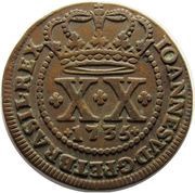 20 Réis - João V Crown with 4 or 5 Arches; Lisbon and Bahia Mints obverse image