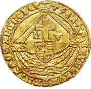 1 Angel - Henry VI Restoration; London mint, United Kingdom, 1470-1471 reverse image