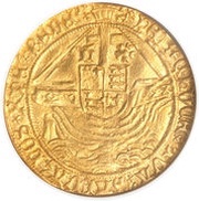1 Angel - Henry VII class III, United Kingdom, 1493-1504 reverse image
