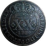 20 Réis - José I Lisbon Mint obverse image