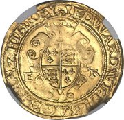 ½ Sovereign - Edward VI 2nd period; uncrowned bust, United Kingdom, 1549-1550 reverse image