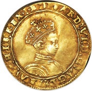 ½ Sovereign - Edward VI 2nd period; crowned bust obverse image