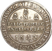 ½ Pound - Charles I Oxford mint, United Kingdom, 1642 reverse image