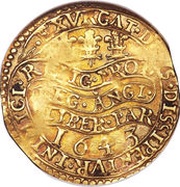 ½ Unite - Charles I Oxford mint, United Kingdom, 1643-1644 reverse image