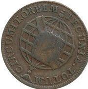 20 Réis - Maria I and Pedro III Countermarked 10 Réis reverse image