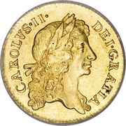½ Guinea - Charles II 1st bust obverse image