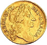 ½ Guinea - Charles II 2nd bust obverse image