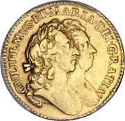 ½ Guinea - William and Mary 2nd busts obverse image