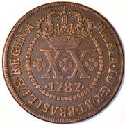 20 Réis - Maria I Large Type; Low and High Crowns; Lisbon Mint obverse image