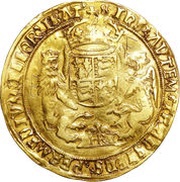 1 Sovereign - Henry VIII 3rd coinage; Southwark mint, United Kingdom, 1544-1547 reverse image
