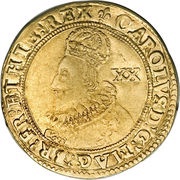 1 Unite - Charles I group A; 1st bust obverse image