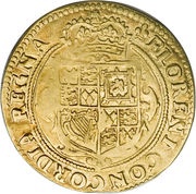 1 Unite - Charles I group A; 1st bust, United Kingdom, 1625 reverse image