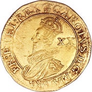 1 Unite - Charles I group C; 3rd bust obverse image