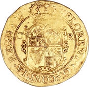 1 Unite - Charles I group C; 3rd bust, United Kingdom, 1630-1632 reverse image