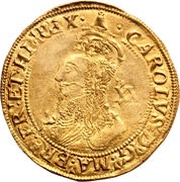 1 Unite - Charles I group E; 5th bust obverse image