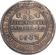 1 Pound - Charles I Declaration Pound; Oxford mint, United Kingdom, 1642 reverse image