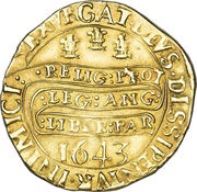 1 Unite - Charles I Oxford mint, United Kingdom, 1643 reverse image