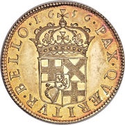 1 Broad - Oliver Cromwell, United Kingdom, 1656 reverse image