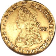 1 Unite - Charles II 2nd issue obverse image