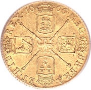 1 Guinea - Charles II 3rd bust, United Kingdom, 1664-1673 reverse image