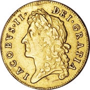 1 Guinea - James II 1st bust obverse image