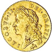 1 Guinea - James II 1st bust obverse image