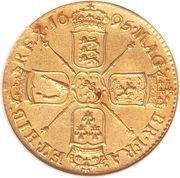 1 Guinea - William III 1st bust, United Kingdom, 1695-1698 reverse image
