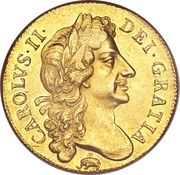 2 Guineas - Charles II 2nd bust obverse image