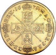 5 Guineas - Charles II 2nd bust, United Kingdom, 1678-1684 reverse image