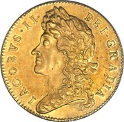 5 Guineas - James II 2nd bust obverse image