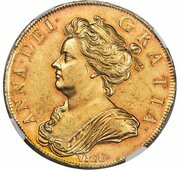 5 Guineas - Anne pre-union shields; VIGO obverse image