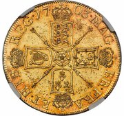 5 Guineas - Anne pre-union shields; VIGO, United Kingdom, 1703 reverse image