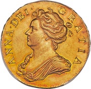 5 Guineas - Anne pre-union shields obverse image