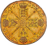 5 Guineas - Anne pre-union shields, United Kingdom, 1705-1706 reverse image