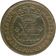 40 Réis - Maria I Large Type; Low and High Crowns; Lisbon Mint obverse image