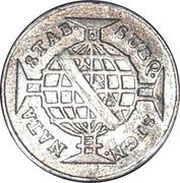 80 Réis - Maria I and Pedro III Low Crown; Lisbon Mint, Brazil, 1778-1786 reverse image