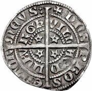 ½ Groat - David II 2nd Coinage, Class B, United Kingdom, 1357-1367 reverse image