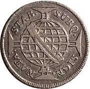 80 Réis - Maria I Low and High Crowns; Lisbon Mint, Brazil, 1787-1796 reverse image