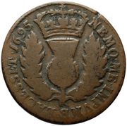 1 Bodle - William II Type I, United Kingdom, 1695-1697 reverse image