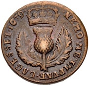 1 Bawbee - Charles II, United Kingdom, 1677-1679 reverse image