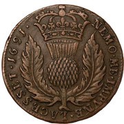 1 Bawbee - William and Mary, United Kingdom, 1691-1692 reverse image