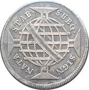 160 Réis - Maria I and Pedro III Low and High Crowns; Lisbon Mint, Brazil, 1778-1786 reverse image